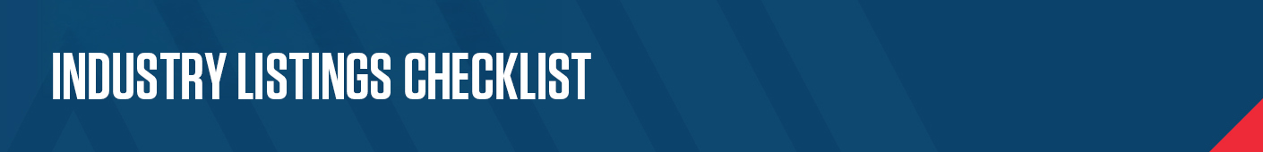 Industry Listing Checklist